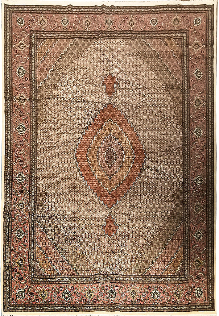 Semi-Antique Persian Mud Rug, Mahi Design ~1970