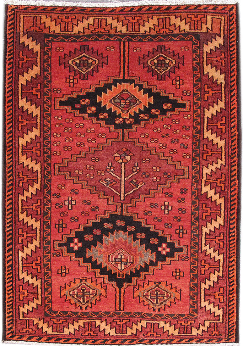 4' x 3' Red Mori Bokhara Rug 75564