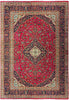 Load image into Gallery viewer, 9.6 x 14 CLASSIC Persian Kashan Rug Wool Red Blue Shark Tank Carpet #F-5969