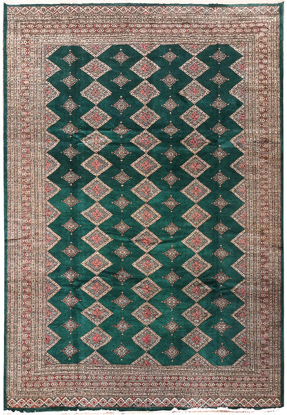Handmade Wool – #F-6038 Bokara x 8\' 11\' GREEN Jaldar Quality Bestrugplace Rug