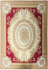 Load image into Gallery viewer, 8.1 x 10.1 Aubusson Flat Weave Burgundy Gold Ivory #F-7001