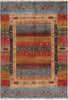 Load image into Gallery viewer, FINE SILKY WOOL  Colorful 4&#39; x 6&#39; Super Kazak handmade Area Rug MODERN TRIBAL  M70