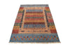 Load image into Gallery viewer, FINE SILKY WOOL  Colorful 4&#39; x 6&#39; Super Kazak handmade Area Rug MODERN TRIBAL  M70