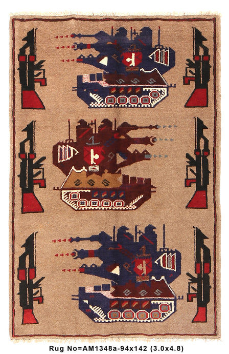 3' x 5'-WAR-RUG-Afghan-Wool-Tribal-GUNS-TANKS.jpg