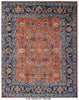 Load image into Gallery viewer, 8x10 New Soltanabad Handmade Wool Rug in rich rust and blue colors, featuring traditional craftsmanship and elegant patterns, perfect for adding warmth and style to any room.