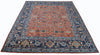 Load image into Gallery viewer, 8x10 New Soltanabad Handmade Wool Rug in rich rust and blue colors, featuring traditional craftsmanship and elegant patterns, perfect for adding warmth and style to any room.