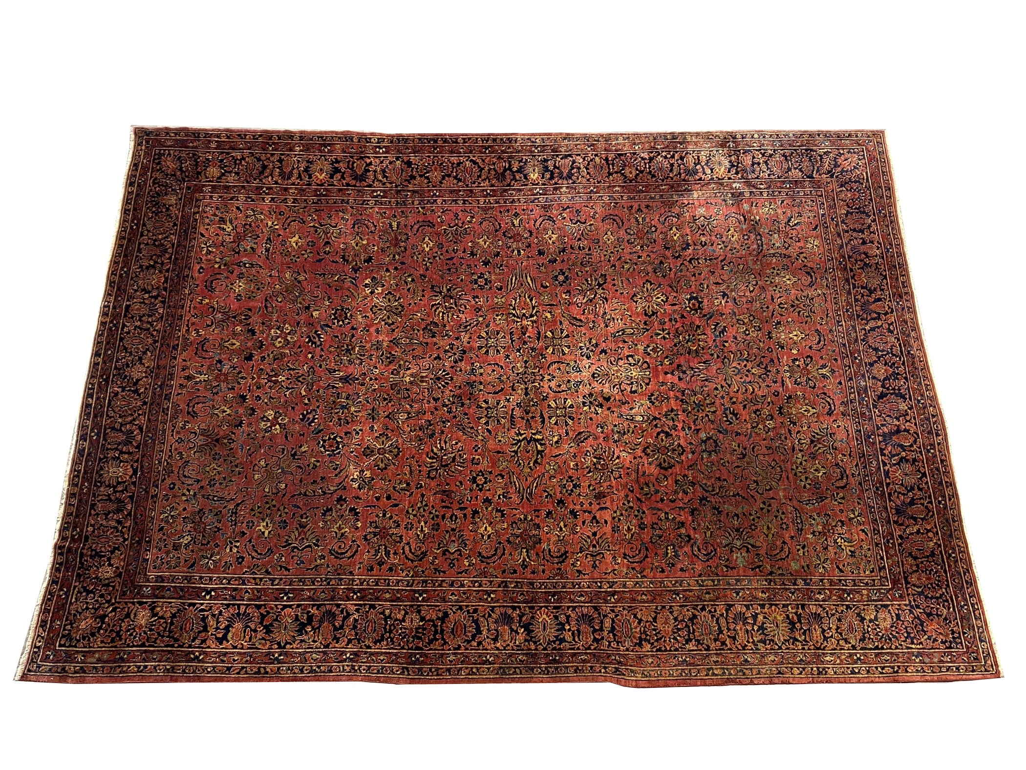 Large 11' x 15' ANTIQUE Persian Sarouk Rug #F-6395