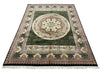 Load image into Gallery viewer, 9.2 x 12.5 High Quality French Aubusson Savanerie Wool Rug 200 KPSI BLACK GREEN #F-6404