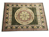 Load image into Gallery viewer, 9.2 x 12.5 High Quality French Aubusson Savanerie Wool Rug 200 KPSI BLACK GREEN #F-6404