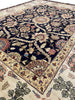 Load image into Gallery viewer, 8 x 10 BLACK Agra Rug William Morris Natural Wool #F-6442