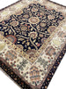 Load image into Gallery viewer, 8 x 10 BLACK Agra Rug William Morris Natural Wool #F-6442