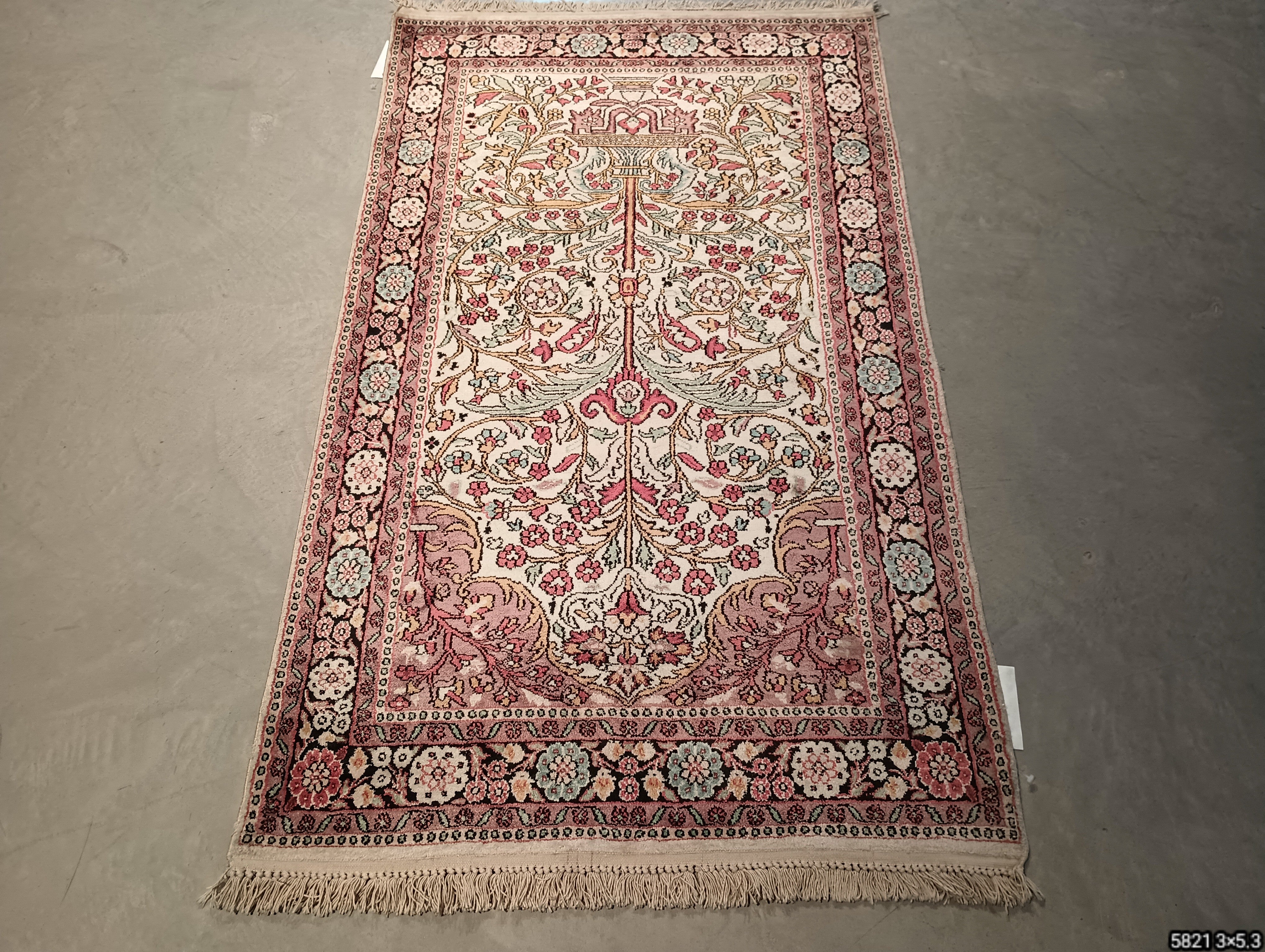 3X5 Tabriz Silk rug Nain, Kashmir Silk Rug