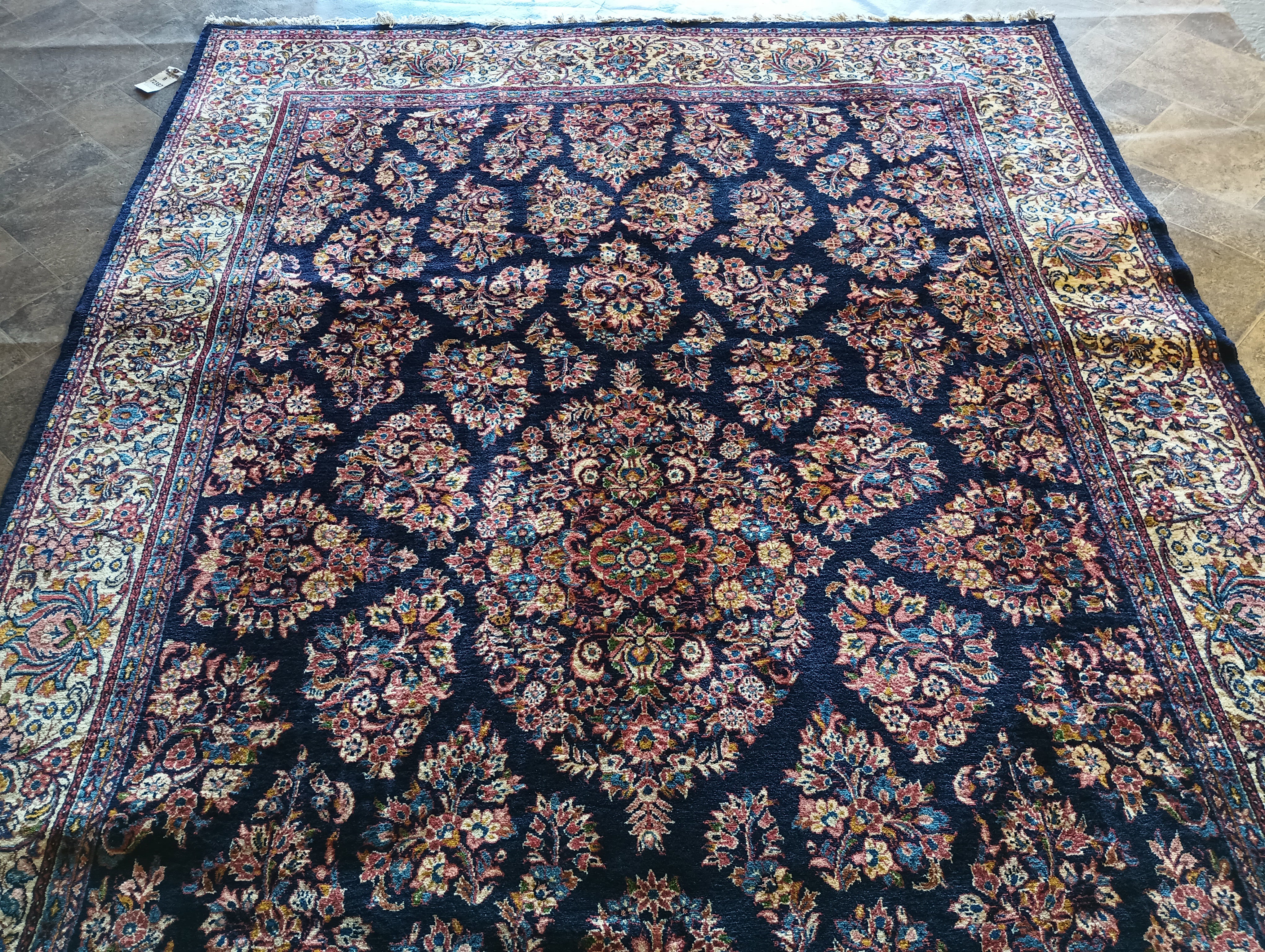 7' x 11' Classy Quality Persian Sarouk Rug Royal Blue #B-72387