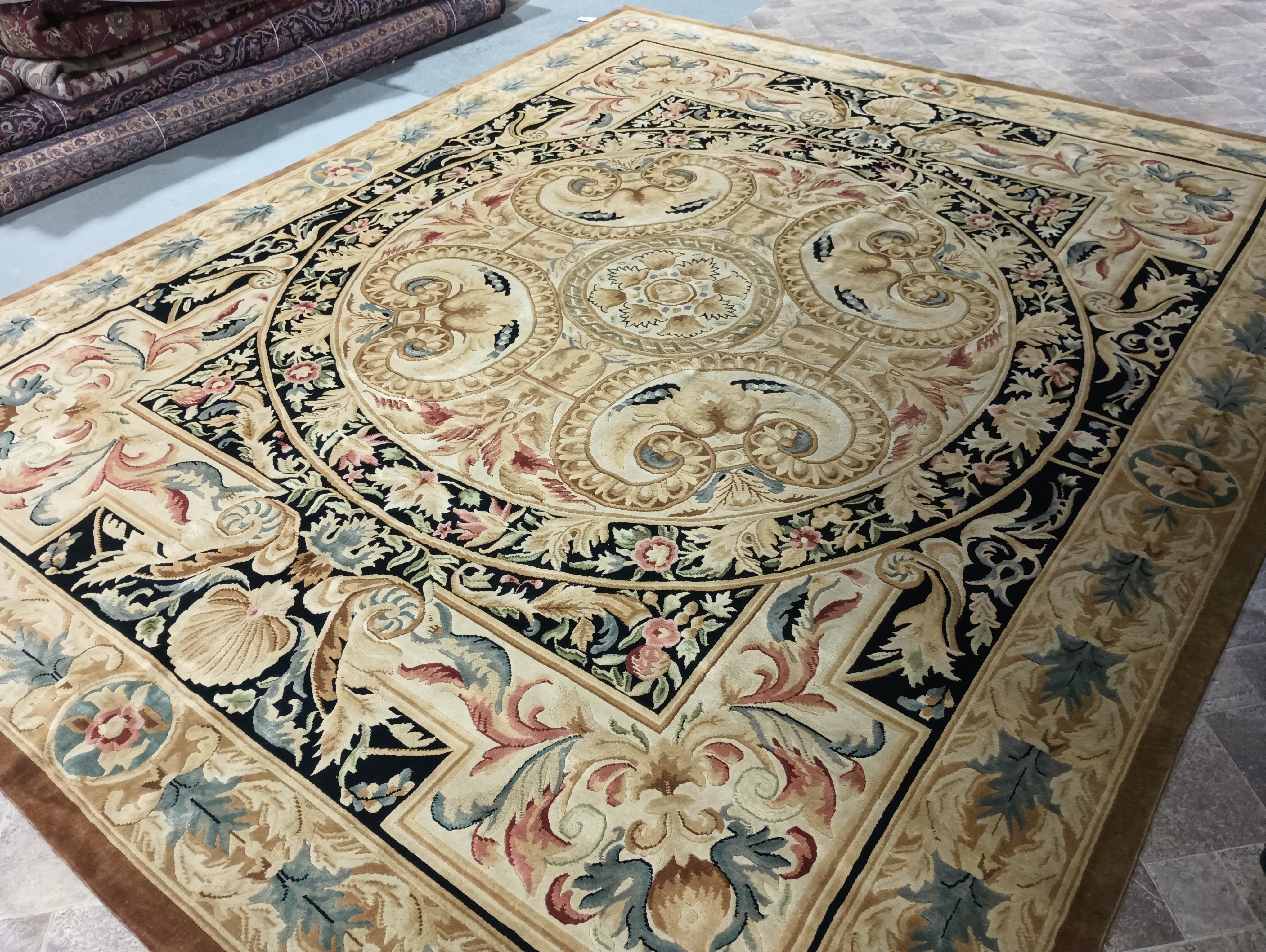 Handmade One-of-a-Kind Sino Aubusson Flatweave Wool Rug - 12' x 18'2