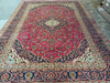 Load image into Gallery viewer, 9.6 x 14 CLASSIC Persian Kashan Rug Wool Red Blue Shark Tank Carpet #F-5969