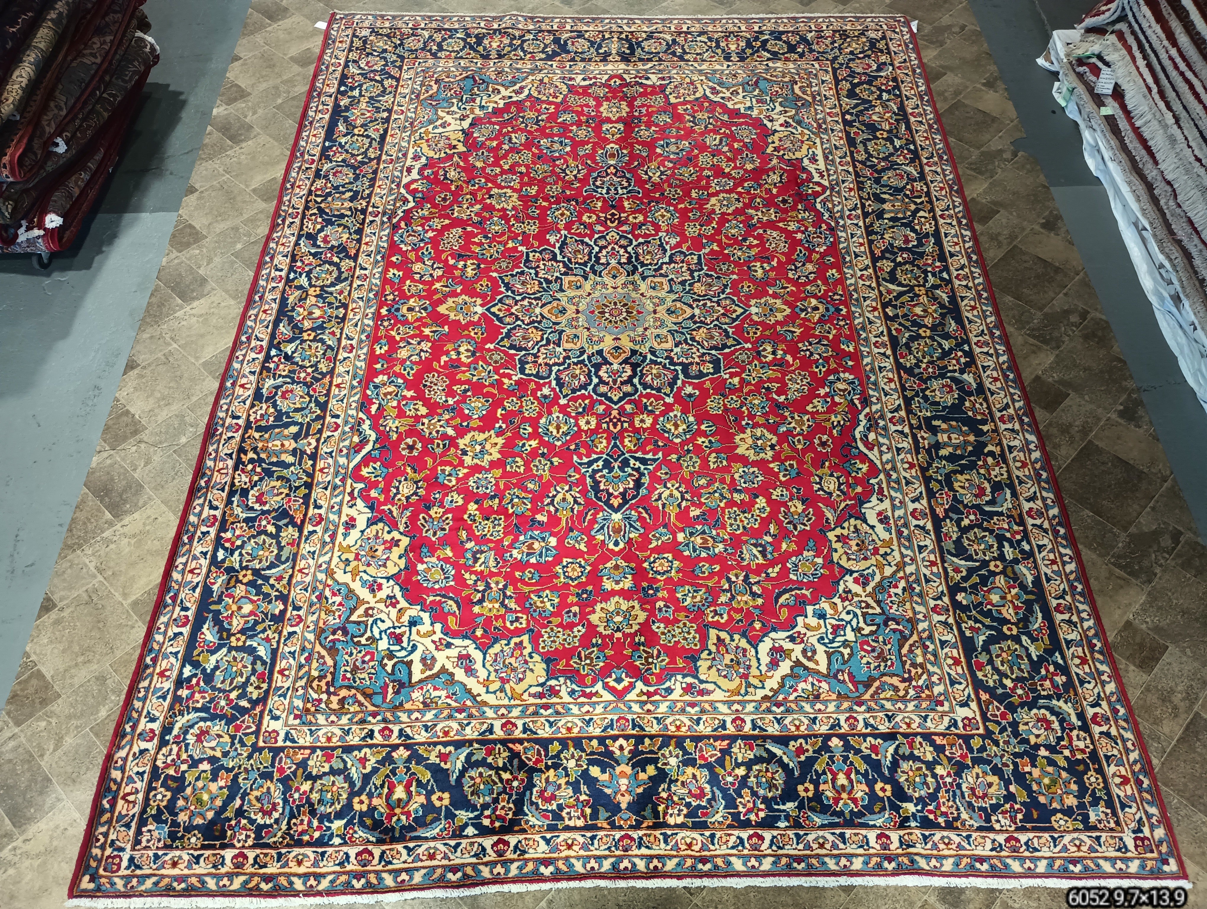 Red Pictorial Isfahan Hand Knotted Persian 2x3 Wool Rug 