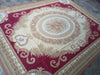 Load image into Gallery viewer, 8.1 x 10.1 Aubusson Flat Weave Burgundy Gold Ivory #F-7001