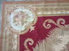 Load image into Gallery viewer, 8.1 x 10.1 Aubusson Flat Weave Burgundy Gold Ivory #F-7001