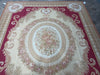 Load image into Gallery viewer, 8.1 x 10.1 Aubusson Flat Weave Burgundy Gold Ivory #F-7001