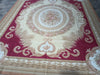 Load image into Gallery viewer, 8.1 x 10.1 Aubusson Flat Weave Burgundy Gold Ivory #F-7001