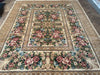 Load image into Gallery viewer, 9.3 x 11.10 FRENCH Needle Point WOOL PILE RUG BLACK #F-6181