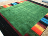 Load image into Gallery viewer, 8&#39; x 10&#39; GREEN CONTEMPORARY HANDMADE GABBEH Carpet HAPPY RUG #F-6200