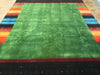 Load image into Gallery viewer, 8&#39; x 10&#39; GREEN CONTEMPORARY HANDMADE GABBEH Carpet HAPPY RUG #F-6200