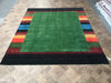 Load image into Gallery viewer, 8&#39; x 10&#39; GREEN CONTEMPORARY HANDMADE GABBEH Carpet HAPPY RUG #F-6200