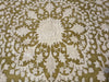 Load image into Gallery viewer, 6 x 9 Olive Green Ivory Wool &amp; Silk Tabriz Rug #PIX-13161