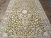 Load image into Gallery viewer, 6 x 9 Olive Green Ivory Wool &amp; Silk Tabriz Rug #PIX-13161