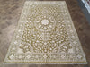 Load image into Gallery viewer, 6 x 9 Olive Green Ivory Wool &amp; Silk Tabriz Rug #PIX-13161