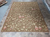 Load image into Gallery viewer, 9.3 x 12.5 BROWN Flat Weave French Aubusson Rug #F-6318