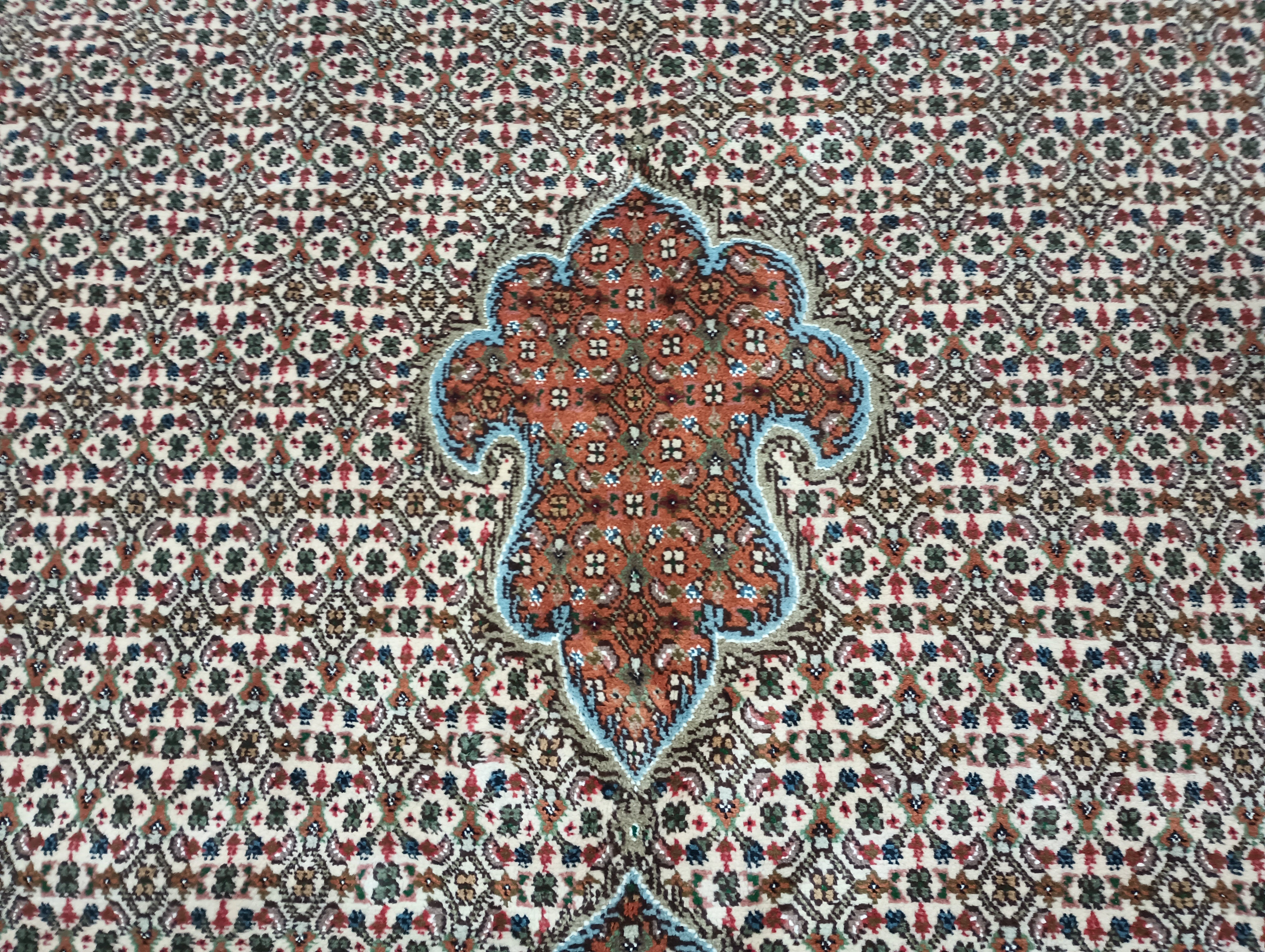 Semi-Antique Persian Mud Rug, Mahi Design ~1970