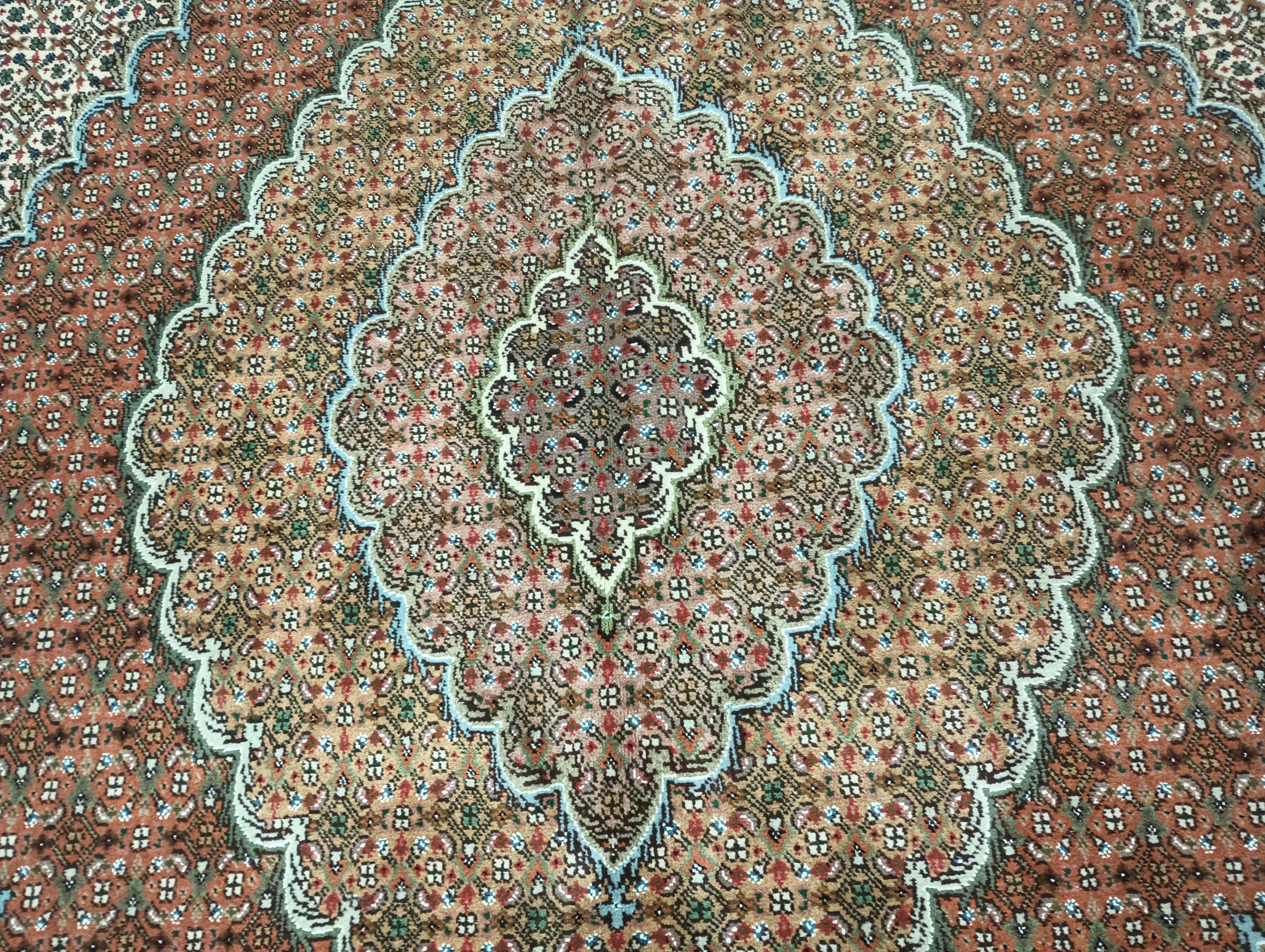 Semi-Antique Persian Mud Rug, Mahi Design ~1970