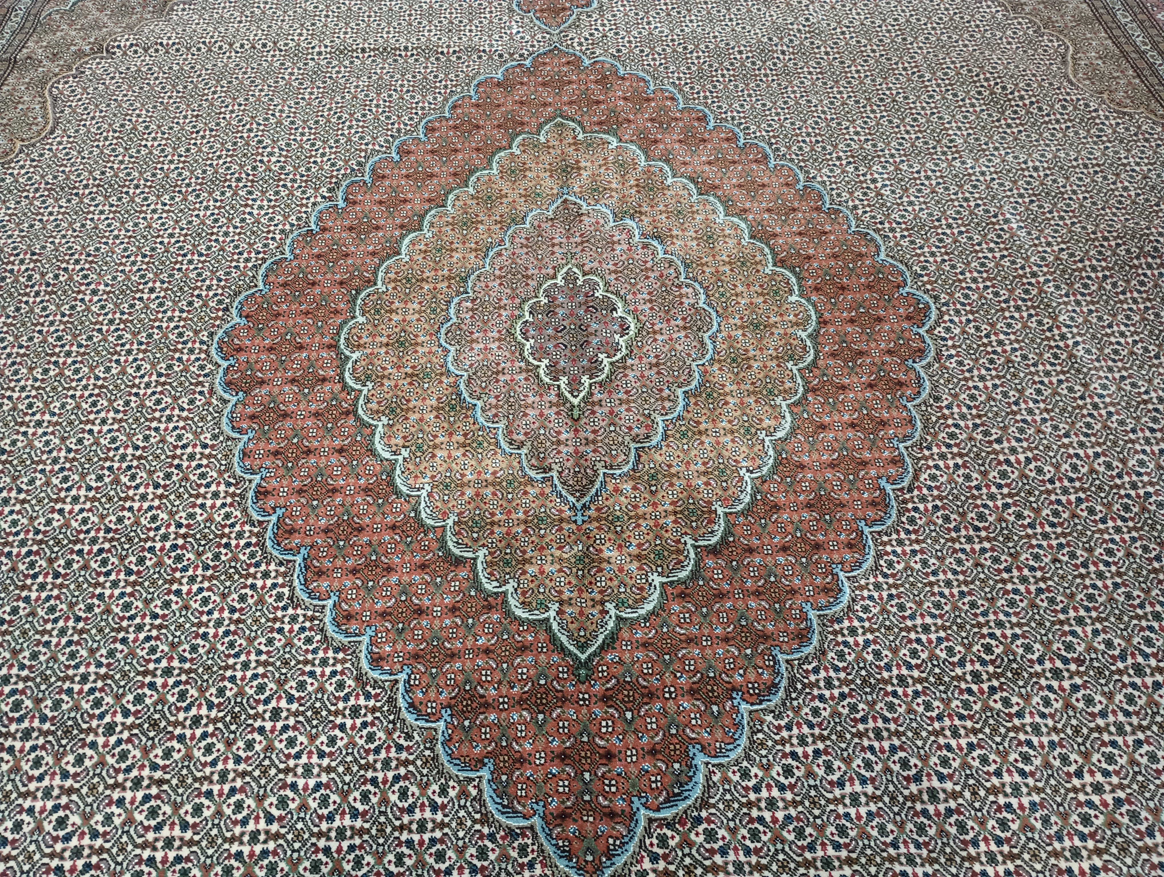 Semi-Antique Persian Mud Rug, Mahi Design ~1970