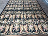 Load image into Gallery viewer, 8 x 10 French Aubusson Rug Flat Weave BLACK #F-6344