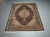 Load image into Gallery viewer, 5&#39; x 6&#39; Black Tabriz Mahi Wool &amp; Silk Rug 16781