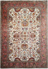 Load image into Gallery viewer, 6&#39; x 9&#39; Semi-Antique Persian Tabriz Rug  Ivory/Pink 22913