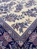 Load image into Gallery viewer, 6 x 9.6 New Sarouk Rug Handmade Wool Ivory Blue #F-6594