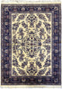 Load image into Gallery viewer, 6 x 9.6 New Sarouk Rug Handmade Wool Ivory Blue #F-6594