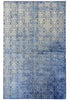 Load image into Gallery viewer, 6.1 x 9.0 ROYAL BLUE Contemporary Handmade Rug Bamboo Silk #F-6636