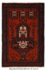 Load image into Gallery viewer, 3.1 x 4.7 Afghan Handmade Primitive Wool Baluch Rug #P1272