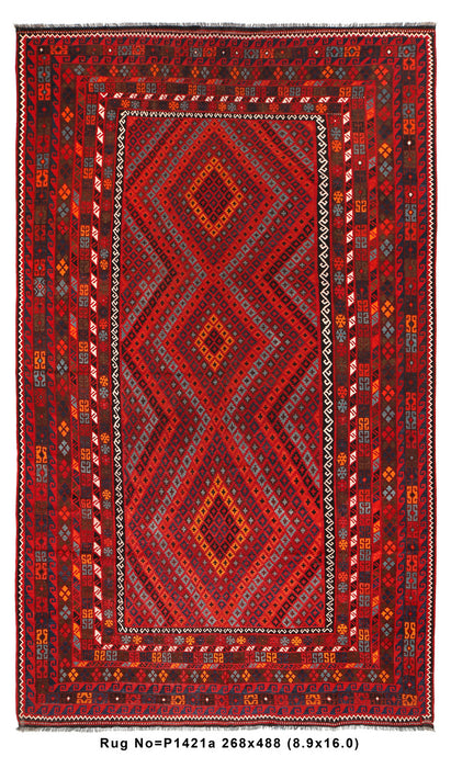 9' x 16' -Large-Kilim-Wool-Rug-Handmade-Afghanistan.jpg