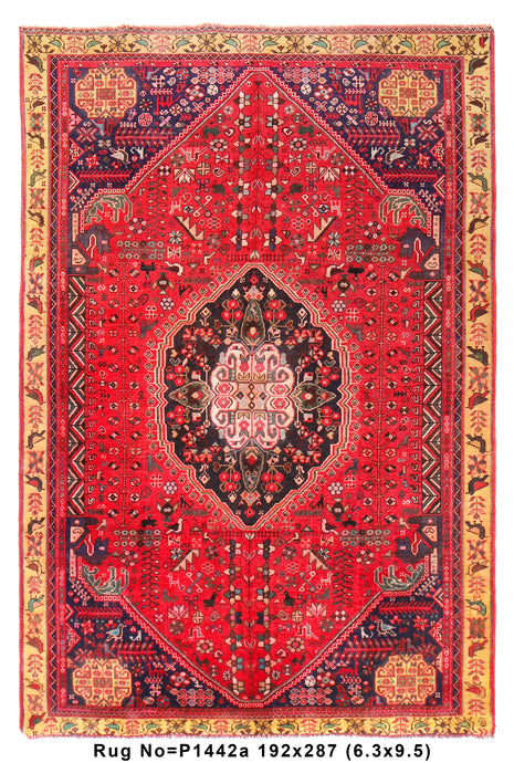 6' x 9'-Vintage-Persian-Qashqai-Shiraz-Rug.jg