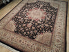 Load image into Gallery viewer, 7.9 x 9.9 Tabriz Wool &amp; Silk Fine Quality Rug BLACK #PIX-18622