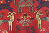 Load image into Gallery viewer, 4.2 x 6.0 Afghan Handmade Art Craft Raised Wool Pile Pictorial Rug Animal Motif #AM1354