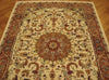 Load image into Gallery viewer, 5&#39; x 8&#39; Rare Wool &amp; Silk Ivory Persian Tabriz Rug 14824