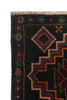 Load image into Gallery viewer, 2.4 x 7.1 Runner Afghan Wool Handmade Tribal BLACK Rug #P1001