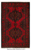 Load image into Gallery viewer, 4.1 x 6.7 Tribal Handmade Afghan Rug Red Black #P1259