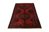 Load image into Gallery viewer, 4.1 x 6.7 Tribal Handmade Afghan Rug Red Black #P1259